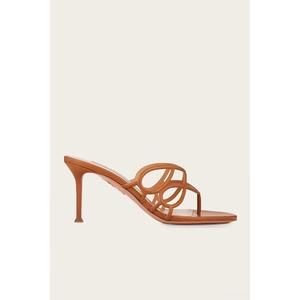 NEW AQUAZZURA women's infinito sandal in miele